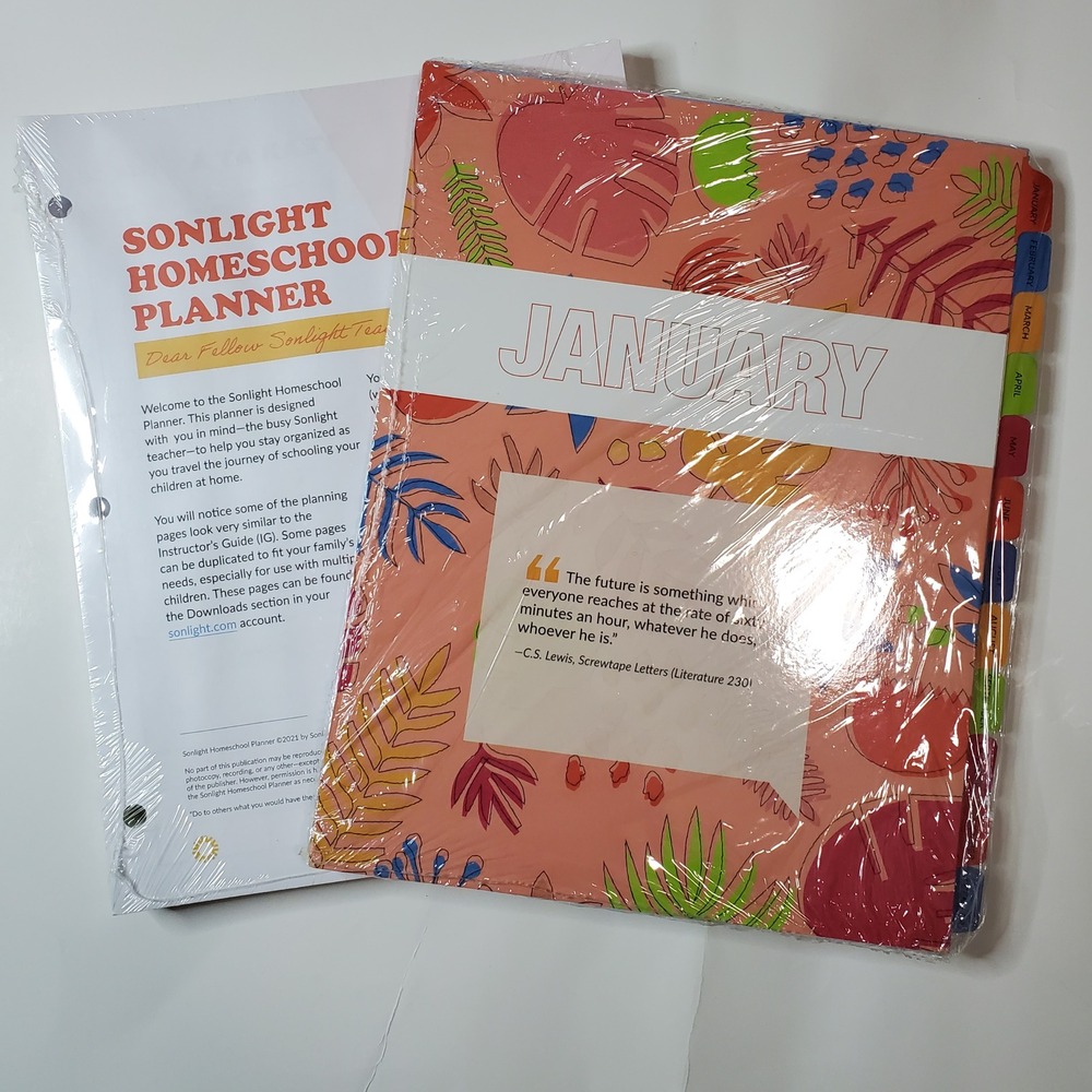 Sonlight Homeschool Planner Undated Academic Organizer Tropical Floral New